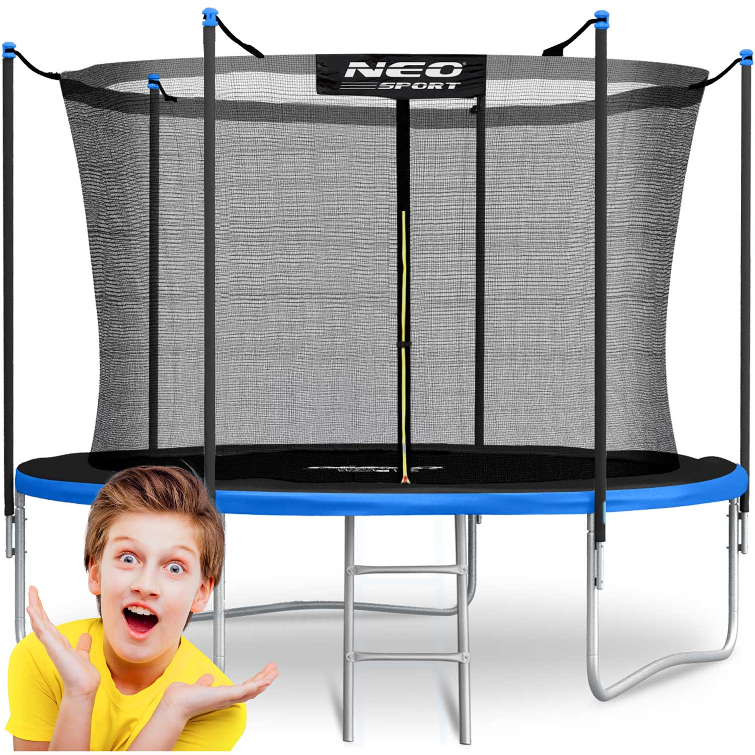 NeoSport Trampolina ogrodowa 8ft/252cm z siatką wewnętrzną i drabinką 