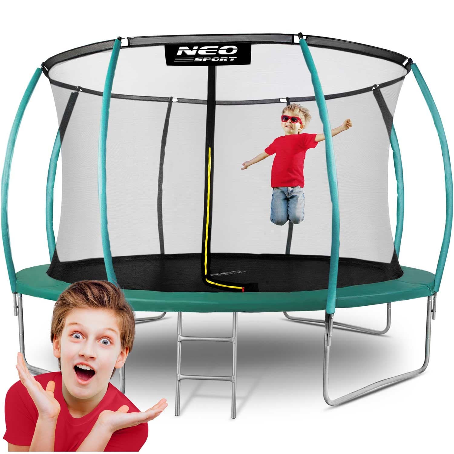 NeoSport Trampolina ogrodowa profilowana 12ft/374cm z siatką wewnętrzną 